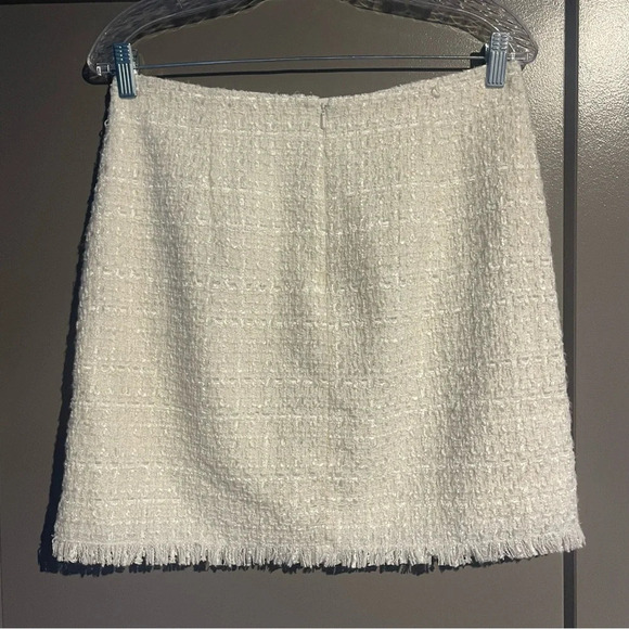 SAU LEE Alicia Skirt in Ivory Tweed Mini Skirt with Finge Hem from Revolve Brand - Picture 12 of 13